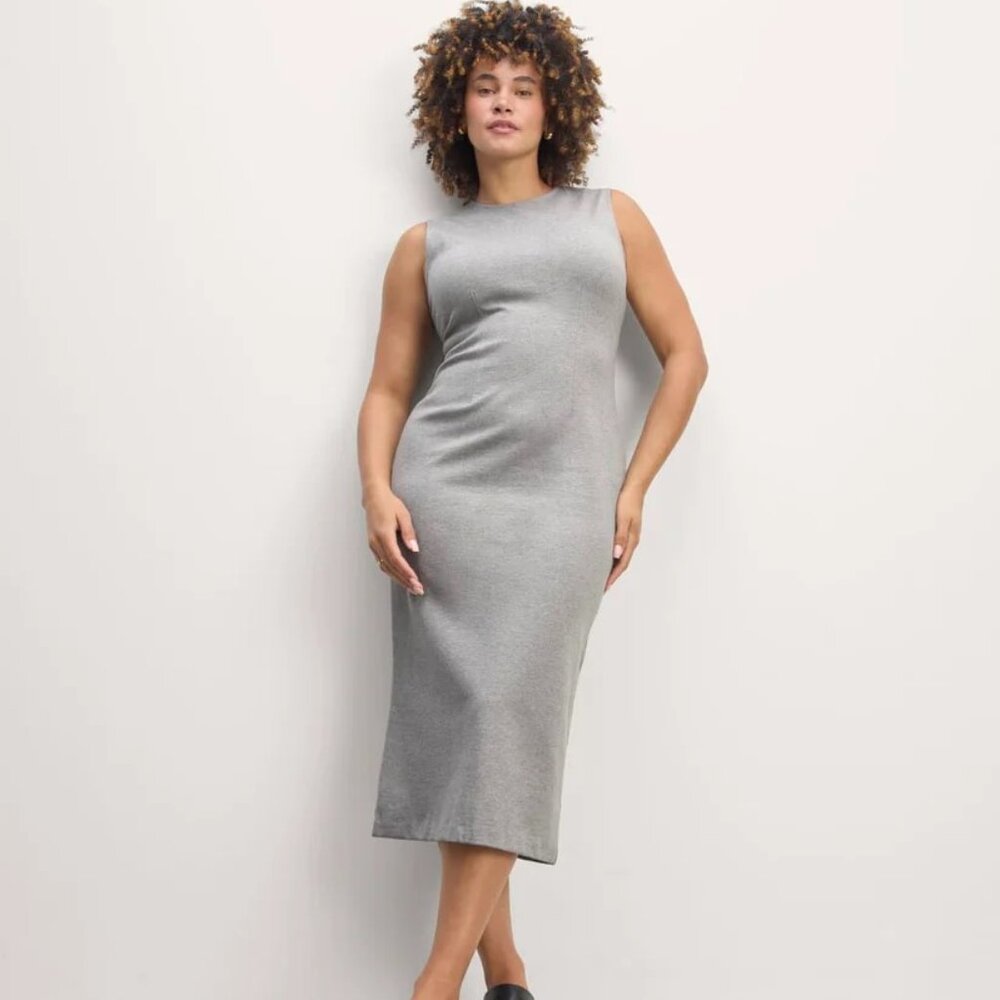 Everlane The Dream ’90s Midi Dress Gray Small Sold Out